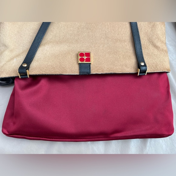 Kate Spade Made in Italy Dot Noel Calf Hair Bag with Leather Straps Rare Vintage - Picture 4 of 12